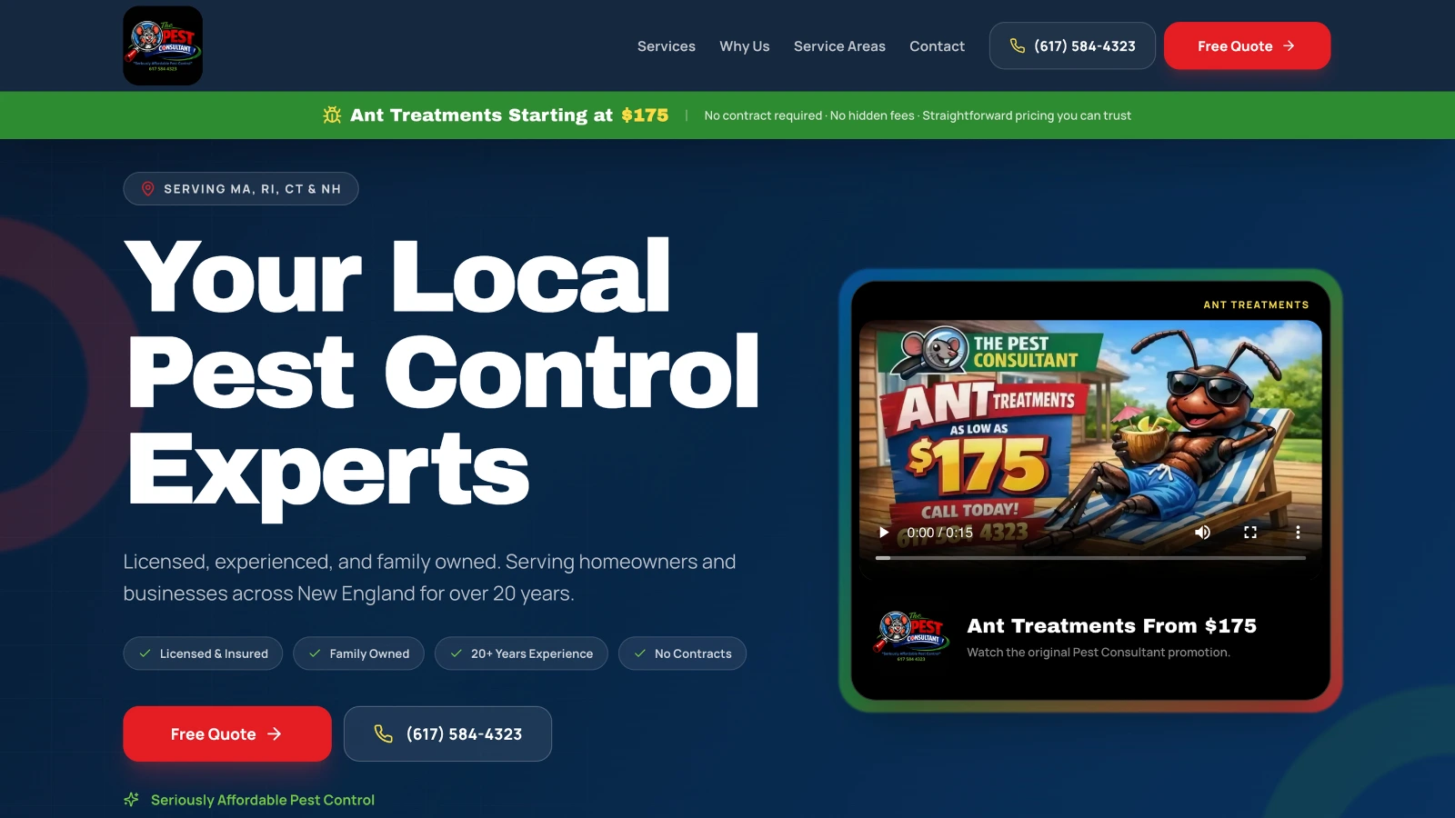 The Pest Consultant website screenshot